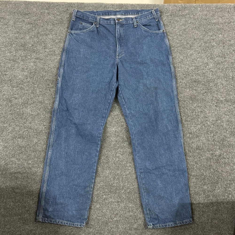 Dickies Jeans Mens Size 36 Blue Carpenter Relaxed Fit Denim Utility Workwear